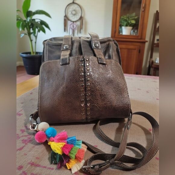 Patricia Nash Brown Leather Messenger Bag In Preloved CONDITION - Picture 8 of 14